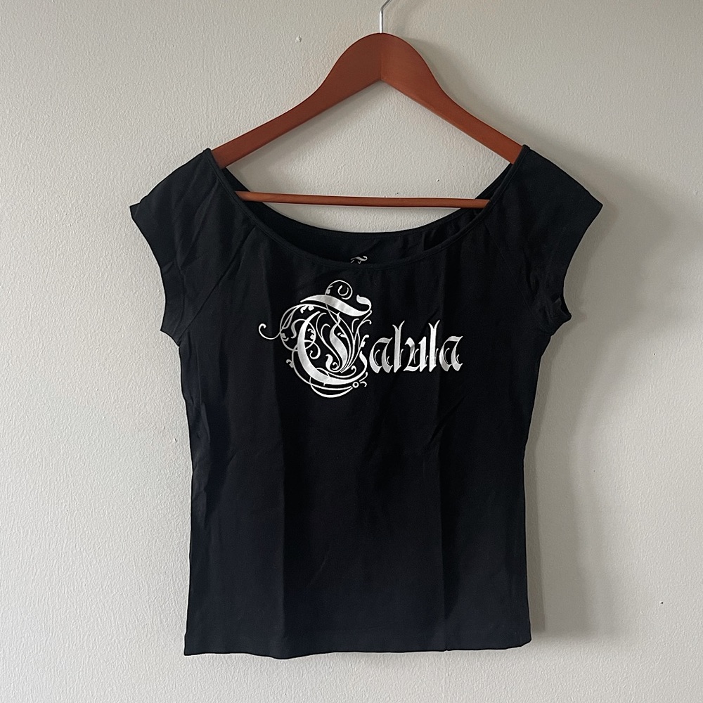 Talula T-Shirt in Black with White Text
